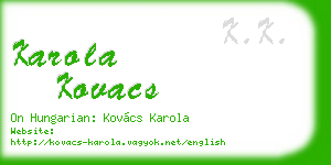 karola kovacs business card